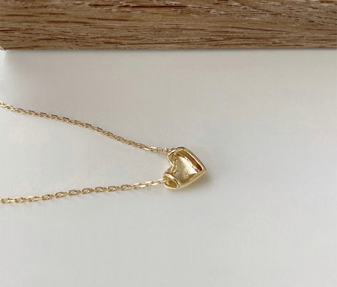 Tiny Heart Necklace, Dainty Heart Pendant Necklace, Gift Heart Necklace, Genuine 925 Silver Heart Necklace, Sterling Silver Heart Necklace